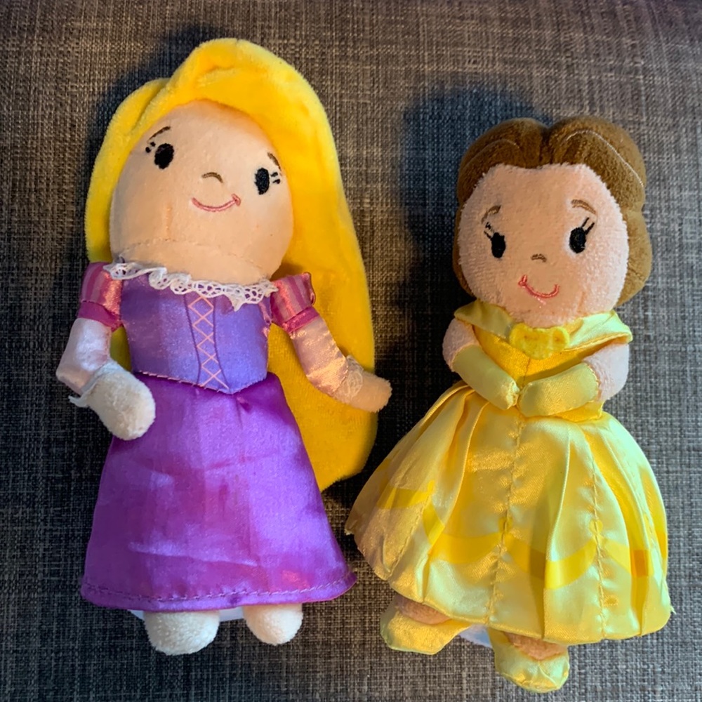 Disney Princess Stylized Bean Bag Plush - Belle and Rapunzel